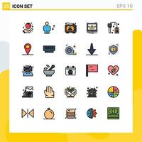 25 Creative Icons Modern Signs and Symbols of alert laptop move essentials man Editable Vector Design Elements