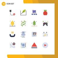 paquete de iconos de vectores de stock de 16 signos y símbolos de línea para la carpeta de frutas de frutas paquete editable de fresas de verano de elementos creativos de diseño de vectores