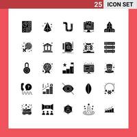 Universal Icon Symbols Group of 25 Modern Solid Glyphs of cv user pipe profile water Editable Vector Design Elements