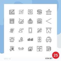 25 iconos creativos signos y símbolos modernos de columnas acrópolis altavoz preguntas en línea elementos de diseño vectorial editables vector