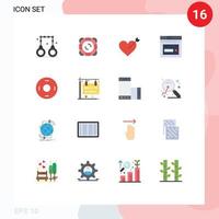 Universal Icon Symbols Group of 16 Modern Flat Colors of sign search arrow website page Editable Pack of Creative Vector Design Elements