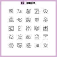 Modern Set of 25 Lines and symbols such as vision face medical eye saw Editable Vector Design Elements