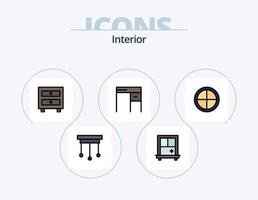 paquete de iconos llenos de línea interior 5 diseño de iconos. interior. cajón. parque. gabinete. interior vector