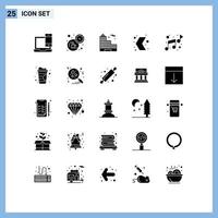 25 iconos creativos signos y símbolos modernos de música multimedia tiempo flecha izquierda elementos de diseño vectorial editables vector