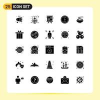 25 iconos creativos signos y símbolos modernos de conferencias de fideos chinos poder social elementos de diseño vectorial editables vector