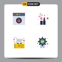 4 Creative Icons Modern Signs and Symbols of app shopping fashion black friday badge Editable Vector Design Elements