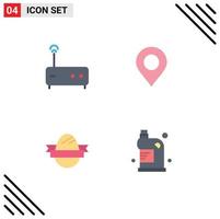 4 iconos creativos signos y símbolos modernos de la ubicación de las vacaciones centrales limpieza de huevos de pascua elementos de diseño vectorial editables vector