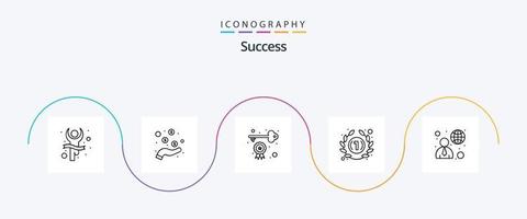 paquete de iconos de línea de éxito 5 que incluye conexión. uno. logro. número. clasificación vector