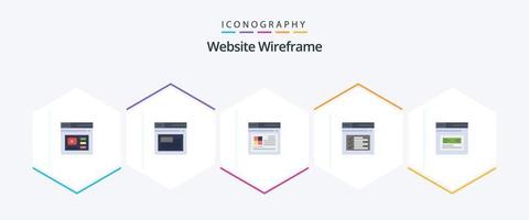 Website Wireframe 25 Flat icon pack including website. page. website. internet. website vector