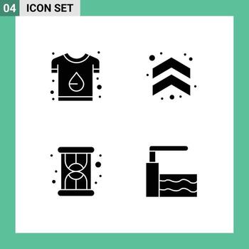 4 concepto de glifo sólido para sitios web móviles y aplicaciones flecha de impresión de dirección de marca cargando elementos de diseño vectorial editables vector