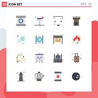 16 Creative Icons Modern Signs and Symbols of shine sand eat castle support Editable Pack of Creative Vector Design Elements