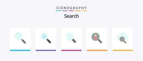 Search Flat 5 Icon Pack Including search. search. look. people. find. Creative Icons Design vector