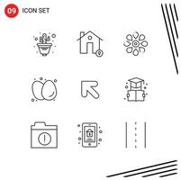 9 Creative Icons Modern Signs and Symbols of eggs breakfast map boiled eggs nature Editable Vector Design Elements