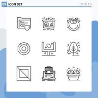 9 User Interface Outline Pack of modern Signs and Symbols of field crypto currency beach crypto komodo Editable Vector Design Elements