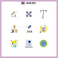 Set of 9 Modern UI Icons Symbols Signs for tool driver sets smart hand Editable Vector Design Elements