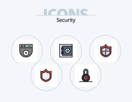 Security Line Filled Icon Pack 5 Icon Design. . shield. . locked vector