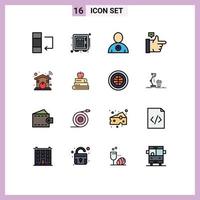 paquete de iconos de vector de stock de 16 signos y símbolos de línea para libro amigo inteligente hogar pulgares arriba elementos de diseño de vector creativo editable