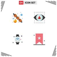 Modern Set of 4 Flat Icons and symbols such as marshmallow internet sweet model iot Editable Vector Design Elements