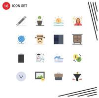 Universal Icon Symbols Group of 16 Modern Flat Colors of hosting money nature investment debt Editable Pack of Creative Vector Design Elements