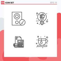 4 Creative Icons Modern Signs and Symbols of computers investment hardware sale idea business Editable Vector Design Elements