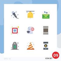 9 User Interface Flat Color Pack of modern Signs and Symbols of education document envelope signs forward Editable Vector Design Elements