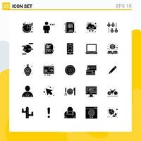 25 Creative Icons Modern Signs and Symbols of cloud hosting human database table Editable Vector Design Elements