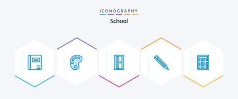 School 25 Blue icon pack including . education. sharpener. calculate. school
