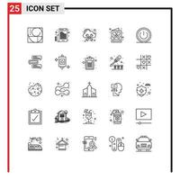 25 Creative Icons Modern Signs and Symbols of basic menu database drink coffee Editable Vector Design Elements