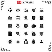 Universal Icon Symbols Group of 25 Modern Solid Glyphs of car city cut video collection Editable Vector Design Elements