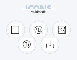 Multimedia Line Icon Pack 5 Icon Design. . folder. sound. document. mail vector
