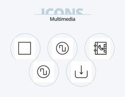 Multimedia Line Icon Pack 5 Icon Design. . folder. sound. document. mail vector