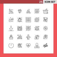 Line Pack of 25 Universal Symbols of research flask prize experiment runner Editable Vector Design Elements