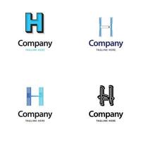 letra h diseño de paquete de logotipos grandes diseño de logotipos modernos y creativos para su negocio vector