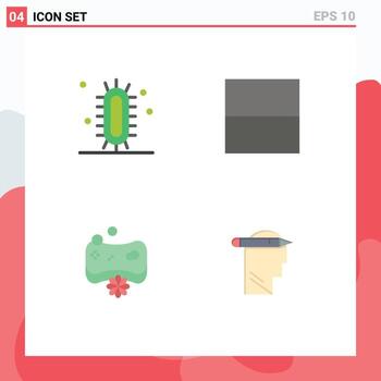 Modern Set of 4 Flat Icons and symbols such as biology soap science layout head Editable Vector Design Elements