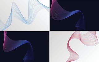 Set of 4 vector line backgrounds perfect for any project