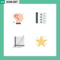 4 iconos creativos signos y símbolos modernos del amor de flecha cerebral desarrollan elementos de diseño vectorial editables de curva vector