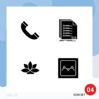 4 iconos creativos signos y símbolos modernos de call india check list planta elementos de diseño vectorial editables vector