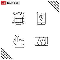 4 Creative Icons Modern Signs and Symbols of chocolate touch hot cell vehicle Editable Vector Design Elements