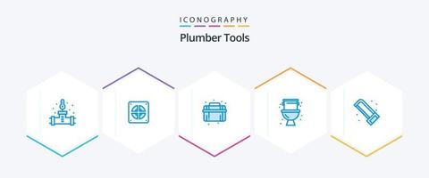 Plumber 25 Blue icon pack including . saw. mechanical. plumbing. mechanical vector