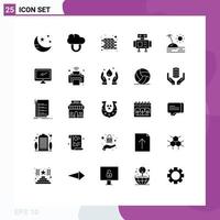 Modern Set of 25 Solid Glyphs and symbols such as computer travel construction island toy Editable Vector Design Elements