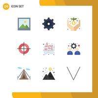 9 iconos creativos signos y símbolos modernos de equipo negocio dinero prueba ocular óptica elementos de diseño vectorial editables vector