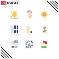 9 Thematic Vector Flat Colors and Editable Symbols of idea layout gear interface collage Editable Vector Design Elements