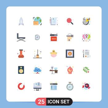 Concepto de 25 colores planos para sitios web, móviles y aplicaciones, gráfico de datos de lollipop, registro de alimentos, elementos de diseño vectorial editables vector