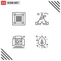 4 Universal Filledline Flat Colors Set for Web and Mobile Applications creative ad graphic tent print Editable Vector Design Elements