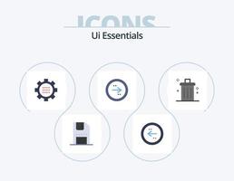 ui essentials flat icon pack 5 diseño de iconos. dirección. flecha. dirección. entorno. engranaje vector