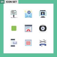 Universal Icon Symbols Group of 9 Modern Flat Colors of setting unchecked call check box webcam Editable Vector Design Elements