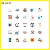Modern Set of 25 Flat Colors and symbols such as snowman man computer land hills Editable Vector Design Elements