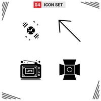 4 Creative Icons Modern Signs and Symbols of watch video arrow broadcast photo Editable Vector Design Elements