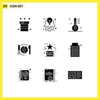 9 Creative Icons Modern Signs and Symbols of dinner consumption light gastronomy drinks Editable Vector Design Elements