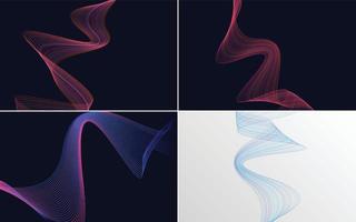 Wave curve abstract vector backgrounds for a modern and elegant design